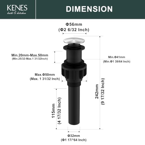 KENES 2 Pack Bathroom Vessel Sink Pop Up Drain Without Overflow Assembly, Lavatory Vanity Sink Drain Stopper, Anti-Clogging Drain Strainer, Brushed Nickel - color: Brushed Nickel X 2, size: Big Pop up Cap (Without Overflow)