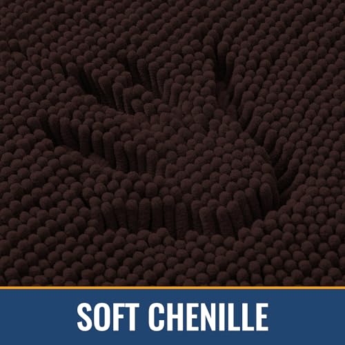 Arotive Bathroom Rugs 24x16, Extra Soft Absorbent Shaggy Chenille Bath Rugs, Machine Washable Rubber Backing Bath Mats for Bathroom Floor Tub and Shower, Home Decor Accessories, Brown - color: Brown, size: 24" X 16"