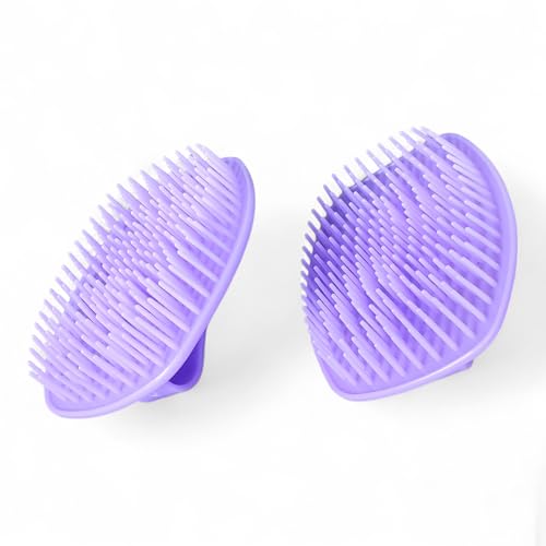 Detangler Hair Brush 2 Pack for Wet & Dry Hair (4×3 in) - Firm Bristle Shampoo Scalp Massage Brush for Shower - Pain-Free Detangling for Women, Men, Kids (Purple) - color: Purple