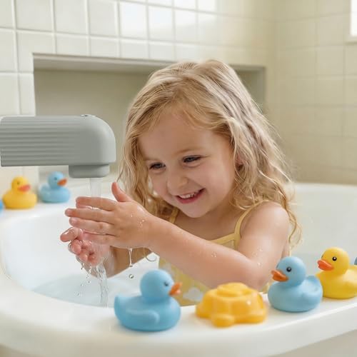 Roslim Baby Bathtub Faucet Cover, Upgraded Silicone Bath Faucet Cover for Kids, Bath Spout Cover for Baby, Faucet Cover for Bathtub Safety, Toddler Bath Tub Water Spout Cover, Universal Fit, Grey - color: Grey