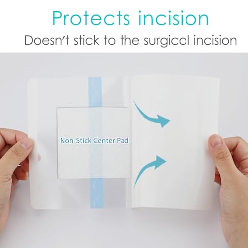 Large Incision Bandage with Center Pad 6"x6" Waterproof Bandages Wound Cover for Showering, Shower Shield Protector Water Resistant Barrier Patches Post Surgical Pacemaker Pack of 20 - size: 6"x6" (Pack of 20)