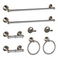 BGL Bathroom Hardware Set Brushed Nickel Adjustable Expandable Bath Towel Bars Bathroom Accessory Set Towel Racks 8-Pieces Wall Mount - color: 8 Pcs Brushed Nickel