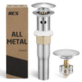 KES All Metal Bathroom Sink Drain with Strainer Basket Hair Catcher Anti Clog Pop Up Drain Stopper for Vanity Vessel Sink with Overflow, Rustproof 18/8 Stainless Steel Brushed Nickel S2013A-BN - color: Brushed Nickel, style: for sink WITH overflow,1-pack