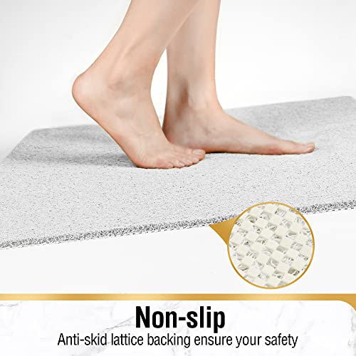 HITSLAM Shower mat Non Slip, 24 x 32 Inch Bathtub Mat Non Slip with Drain, Soft PVC Loofah Shower Bath Mat for Tub, Quick Drying Bathroom Shower Mat, White - color: White, size: 32" x 24" (Rectangular)