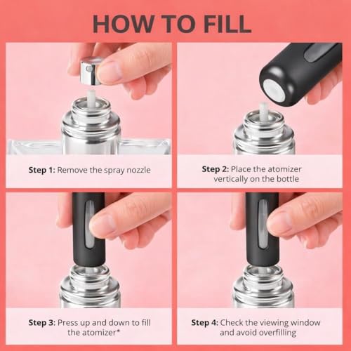 4 Pcs Refillable Perfume Atomizer, Travel Perfume Bottle Refillable and Leak-Proof, Portable Empty Cologne Atomizer, Mini Refillable Perfume Bottle for Pocket, Easy to Refill Decant Sprayer (5 ml) - size: 5 ml