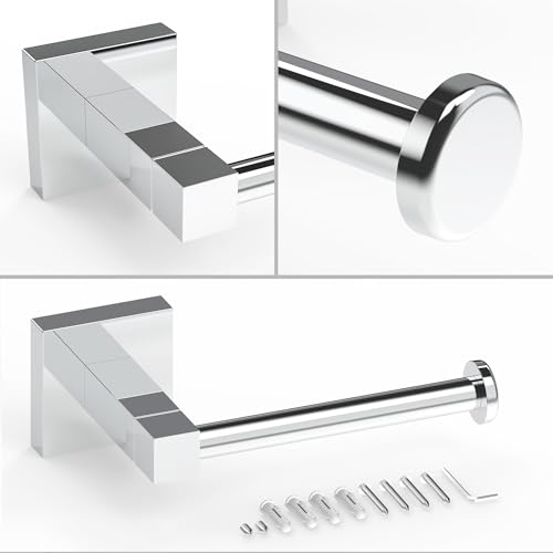 RUACQ Toilet Paper Holder Wall Mount,Square Base Tissue Roll Holder for Bathroom,Toilet Roll Holder Stainless Steel(Chrome) - color: Chrome, size: Wall Mount