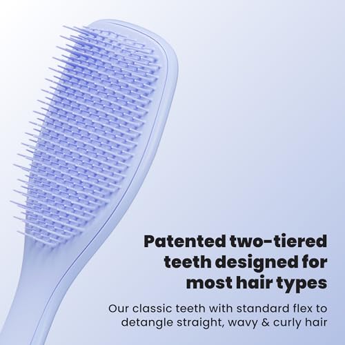 Tangle Teezer Ultimate Detangler Brush, Straight to Wavy, Sweet Lavender | Patented two-tier, regular-flex teeth reduce breakage & split ends on wet or dry hair; Shower-friendly hairbrush for all ages - color: Sweet Lavender