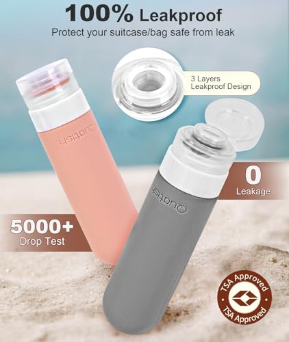 20 Pack Travel Bottles for Toiletries, Original Patented, TSA Approved Travel Size Containers, Leak Proof Silicone Shampoo and Conditioner Bottles Women & Men, Airplane Cruise Essentials, DustyPink - color: Dusty Pink