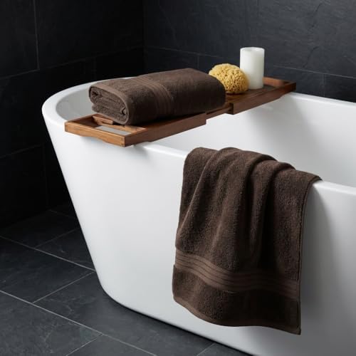 COZYART Brown Bath Towel Set, Cotton Hotel Large Towel Bulk for Bathroom, Thick Bathroom Sets of 6 with 2 Bath Towels, 2 Hand Towels, 2 Washcloths, 650 GSM - color: Brown, size: 6 Piece Towel Set
