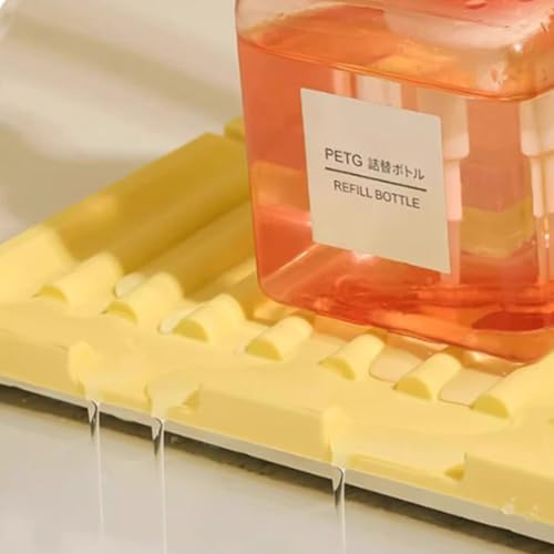 Silicone sink drainage pad with faucet hole, foldable splash guard, kitchen sink storage pad