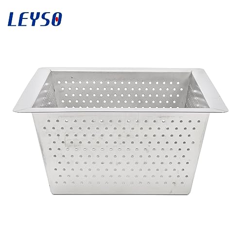 Leyso Stainless Steel Floor Sink Top Hang Basket Strainer Sink Drain Cover 10” x 10” x 4-3/4” for Kitchen, Restaurant, Bar, Buffet (4-3/4"H SS x 4) - style: 4-3/4"H SS x 4