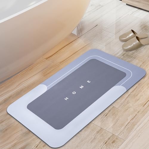 Housego Absorbent Bath Mat Magic Rug, Quick Drying Mat Magic Bath Mat Non-Slip Floor Rug Rubber Backed for Bathroom Kitchen Shower Sink, Water Absorbent (1PC, 15.7''x23.6'', Blue) - color: Blue, size: 1 Rectangular Piece (15.7" x 23.6")