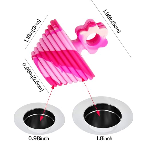 2 Pack Universal Bathtub Stopper Silicone Bathtub Plug for Bathroom Drain Stopper Plug for Kitchen (Pink)