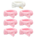 Semato Bachelorette Party Favor Set - Bride & Bridesmaid Spa Headbands(1 bride+6 Pink) - color: 1 bride+6 pink