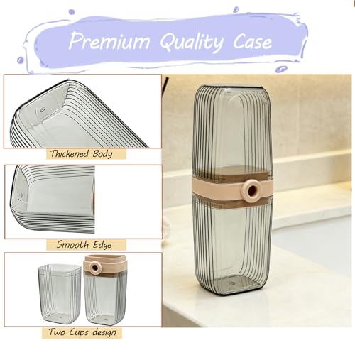 Sunenlyst Travel Toothbrush Holder, Travel Toothbrush Case for Traveling, Large Capacity Toothbrush and Toothpaste Travel Case, 1Pcs Tooth Brush Holder with Cover for Camping, Business Trip and School