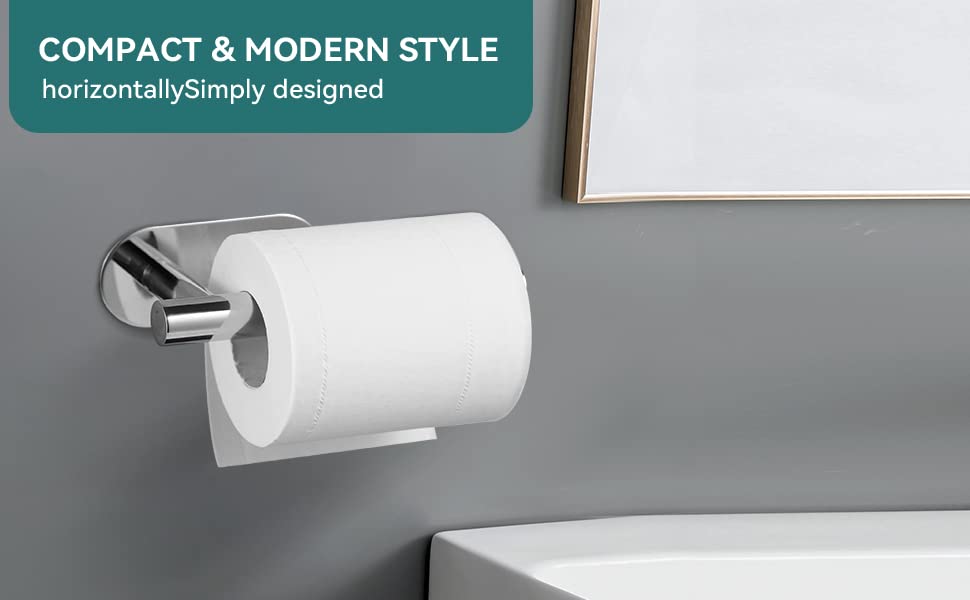 YUET Toilet Roll Holder Self Adhesive Holders Tissue 3M Stand Hanger Bathroom, Kitchen, Washroom Premium Thicken SUS-304 Stainless Steel, No Drilling Strong Adhesiveness Rustproof (Polished Chrome) - color: Polished