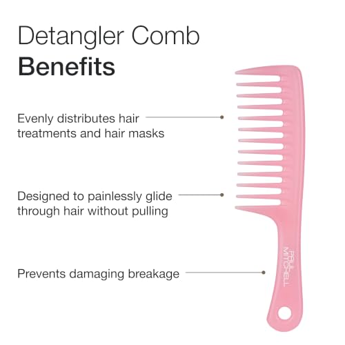 Paul Mitchell Detangler Comb, Wide Tooth Comb Detangles Wet or Dry Hair - color: Guava Pink- 9.62 in.Length (Pack of 1)
