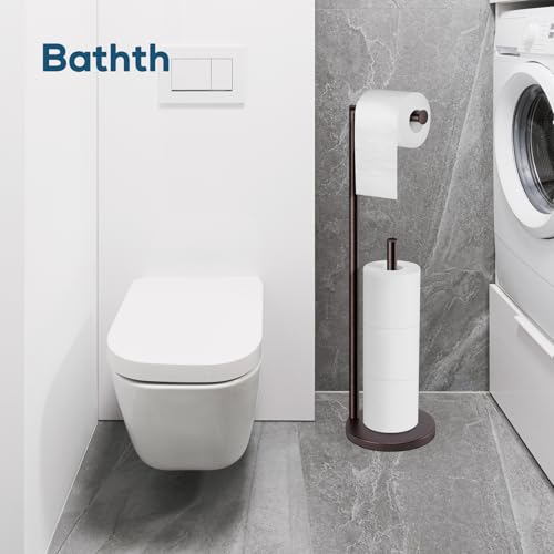 Toilet Paper Holder Stand,Toilet Paper Holder Free Standing,Bronze Toilet Stand Holder for 4 Rolls,Toilet Paper Storage by Bathth - color: Bronze