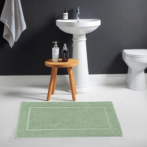 HILLFAIR-900 GSM-100% Ringspun Cotton Floor Towels mat- Hotel-Spa Tub-Shower Bathroom Floor mat Towels- 21 x 34 Inch - Terry Cotton Bath Mats, Machine Washable, Absorbent- 2 Peice Towel Set- Sage - color: Sage, size: 2 Piece Towel Set