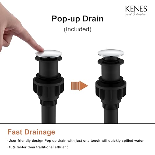 KENES Chrome Bowl Vessel Sink Facuet Single Handle Tall Bathroom Sink Faucet Bathroom Vanity Faucet Basin Mixer Tap with Water Supply Lines and Pop Up Sink Drain, LJ-9031A-5 - color: Chrome, size: Tall