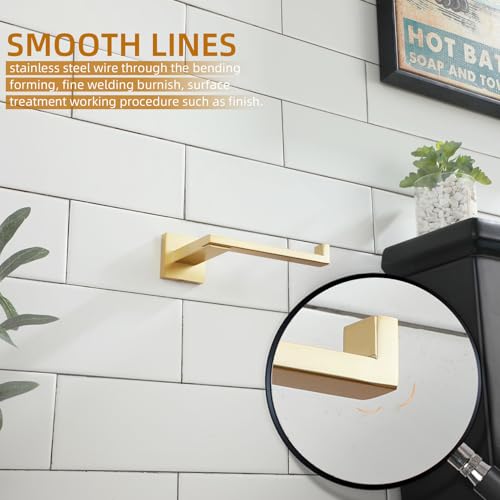 KOKOSIRI Toilet Paper Holder Gold Tissue Paper Dispenser for Kitchen Bathroom Washroom Toilet Roll Holder Stainless Steel, Wall Mounted B2006BG - color: Gold