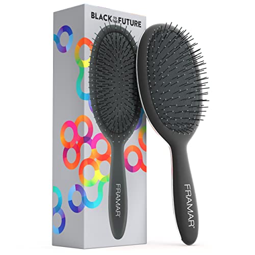 Framar Detangling Brush for Curly Hair – Hair Brushes for Women Detangler, Wet Detangler Hair Brush Wet, Wet Hairbrush For Women, Hairbrushes, Wet Hair Brush Detangler – Reduces Hair Breakage Black - color: Black