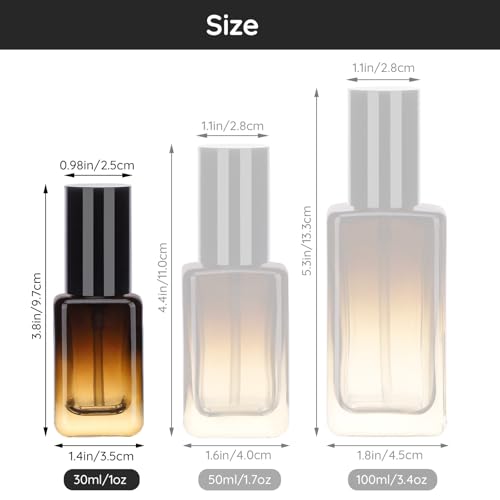 Segbeauty 1oz Glass Bottle with Pump, 30ml Empty Travel Size Pumping Lotion Dispenser Refillable, 2pcs Amber Pump Bottle Dispenser Face Cream Containers for Essential Oils Shampoo Liquid Soap Gel - size: 1oz/30ml