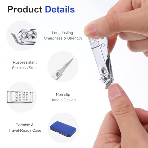16 Pack Manicure Set Bulk – Professional 8-in-1 Stainless Steel Nail Clippers Kit with Travel Case, Grooming Pedicure Tools for Men & Women – Ideal Personal Care Gift (Black, Dark Red, Blue, Brown)