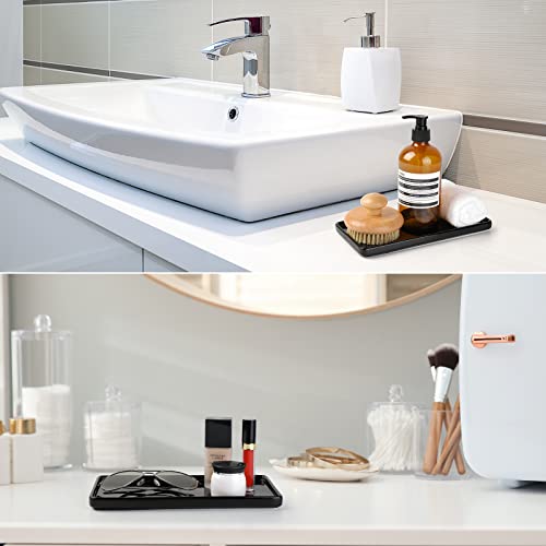 Gurygo 10" Bathroom Tray, Ceramic Vanity Tray for Bathroom, Small Ceramic Trays, Kitchen Soap Trays for Kitchen Counter (Black, 10",Set/1) - color: Black Set/1, size: L - 9.8"