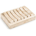 Creative Home Natural Champagne Marble Soap Dish, Beige, 5.2" x 4" | Handcrafted Stone, Non-Slip Base, Spa Collection Accessory, For Bathroom or Kitchen Sink - style: Soap Dish