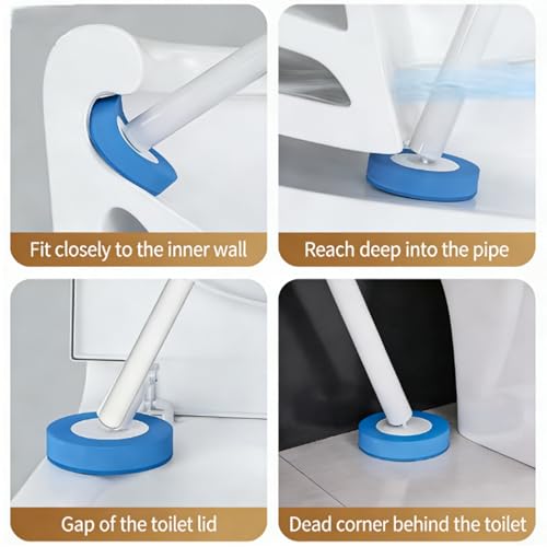RV Toilet Brush, RV Accessories, Wall Mount Toilet Brush, 64 Toilet Refills | Hands Free Toilet Brush, One-Button Release, RV Toilet Brush and Holder Set, Compact Design, Camper Bathroom Accessories