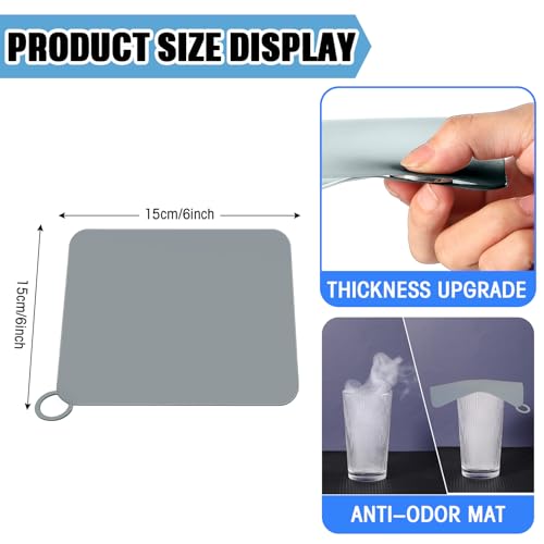 Yinkin 6 Pcs Drain Covers to Keep Bugs Out Silicone Shower Floor Tub Stoppers Bathtub Drain Stoppers Sewer Anti-Odor Mats Deodorizing Plugs for Bathroom(6 x 6 Inch,Square,Grey) - color: Gray, size: 6 x 6 Inch, style: Square