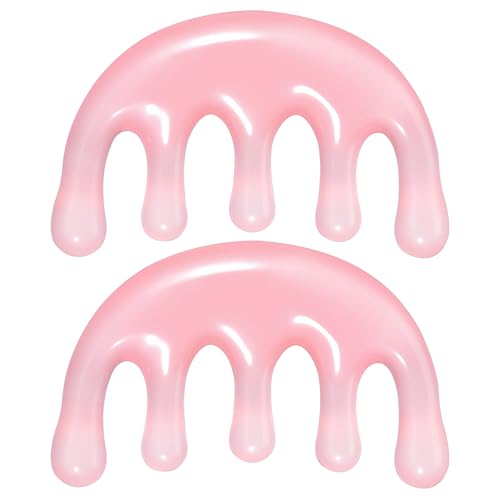 2 Pcs Resin Massage Comb Scalp Massage Tool for Scalp Care Muscle Relaxation Gua Sha Meridian Massage-Tool for Head and Neck
