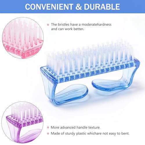 Handle Grip Nail Brush, Nail Cleaning Brushes Pedicure Scrubbing tool, Toes Fingernail Brush Scrub Cleaner kit for Men and Women 10 Pack (Multicolor) - color: Multicolor-10Pack