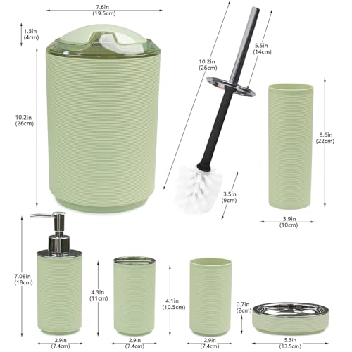 CERBIOR Bathroom Accessories Set Bath Ensemble Includes Soap Dispenser, Toothbrush Holder, Toothbrush Cup, Soap Dish for Decorative Countertop and Housewarming Gift (Apple Green) - style: Apple Green