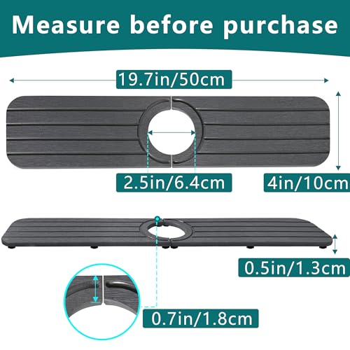 Water Absorbing Stone Kitchen Sink Mat, Faucet Splash Guard for Bathroom Counter - color: 19.7" x 3.9" Dark Gray B