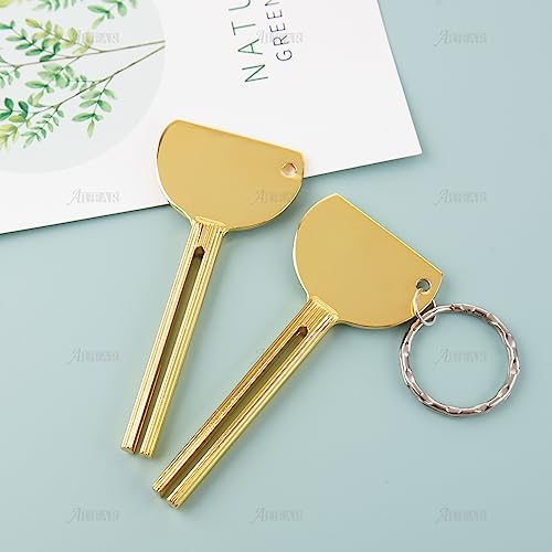 AUEAR, 4 Pack Gold Stainless Steel Toothpaste Tube Squeezers Keys Roller Presser Wringer for Home Hair Dye - color: Gold