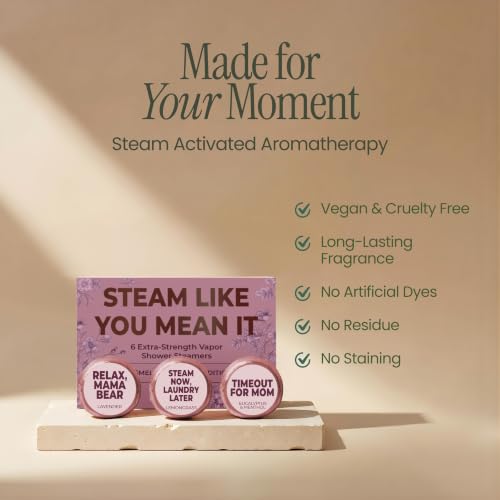 MESMOS 6 Assorted Shower Steamers Aromatherapy, Gifts for Moms Who Have Everything, Birthday Presents, Good Things & Unique Gifts for Mom from Daughter & Son, Relaxation Self Care Mom Gift Items - size: 1 Count (Pack of 6), style: Mom 6pk