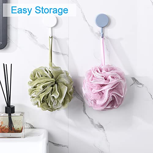 AmazerBath Loofah Sponge 75g/Piece, Exfoliating Bath Sponge Body Scrubber, Large Loofa Set of 4 - White Grey-Pink-Army Green-Green - style: Army Green