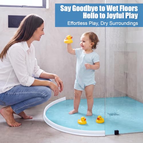 1.57" High Collapsible Shower Threshold Water Dam, 78 Inch Silicone Shower Water Splash Dam Guard Strip Barrier for Bathroom Floor, Wet and Dry Separation Bathroom and Kitchen - style: 1.57"