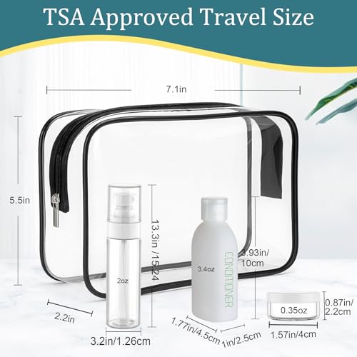 Cosywell Travel Bottles for Toiletries 9PCS Shampoo Bottles TSA Approved Toiletry Bottle Leakproof Plastic Cream Jars Refillable Cream Lotion Travel Essential Toiletrie(White) - color: G-Clear