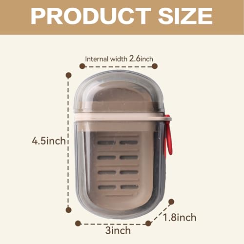 Portable Travel Soap Case, Drainable and Leak-Proof Design, Clear Plastic with Double-Layered Sealed Lid, Bathroom Toiletry Storage Container