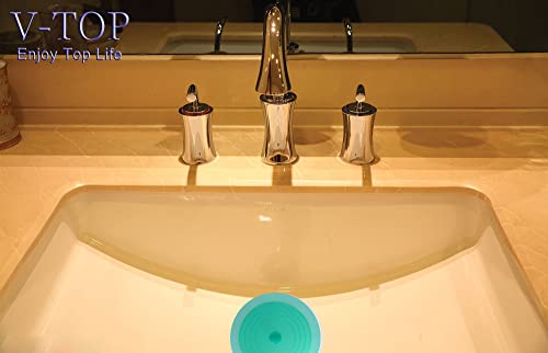 V-TOP Tub Stopper 2 Pack, 6 inches Large Silicone Drain Plug Hair Stopper Flat Suction Cover for Kitchen Bathroom Gadgets and Accessories (Green Transparent) - color: 6" Green Transparent