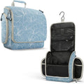 VENTURE 4TH Hanging Travel Toiletry Bag for Women & Men – Large Toiletry Organizer with 17 Compartments, Removable TSA Pouch, Travel Wash Bag for Toiletries, Makeup & Shaving Kit (Blue Flowers) - color: Blue Flowers