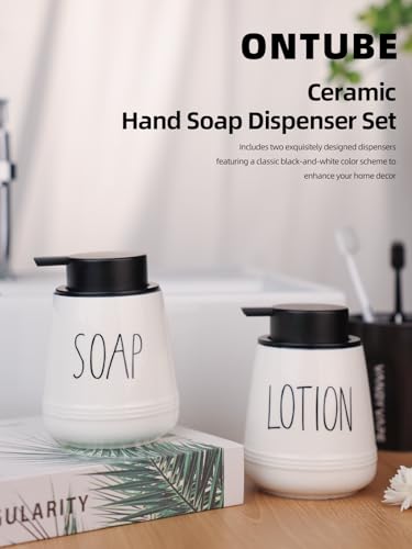Ceramic Soap Dispenser Set, 13oz Wash Soap Dispenser (Liquid-Soap & Lotion) - color: Liquid-soap & Lotion