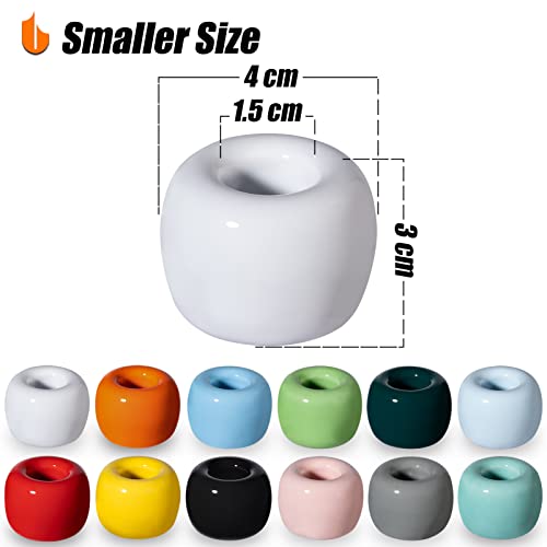 Travel-Friendly Mini Ceramics Toothbrush Holders for Bathroom Decor Vanity Countertops, Space Saver, White, 2 Pack - color: 2-pack White