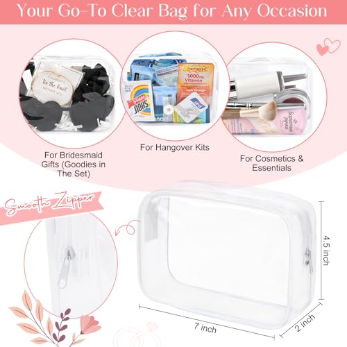 DEEKA 30 Pcs Bridesmaid Proposal Bag Set Gift Clear Makeup Toiletry Bag Bachelorette Party Favors Sunglasses Hair Claw Clips Scrunchies Knot Bracelets Bridal Wedding Party Gifts (Black) - color: Black, size: 6 Sets