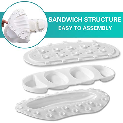 TPE Neck Pillow for Bathtub, Small Bath Pillow with Suction Cups | Small bath pillow with neck support , waterproof material,compact size for home or travel relaxation.
