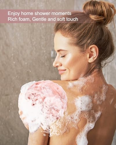 MTDLYICE Loofah Sponge, XXL Large Loofah 100g 4 Pack, Bath Sponge Soft Mesh Shower for Men, Body Scrub, Shower Pouf Bath Accessories, for Body Wash, Soap (Red Soil) - style: Red Soil