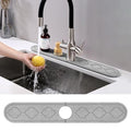 Faucet Mat Absorbent Pad,Diatomite Fast Drying Stone Sink Tray, Revents Moisture Buildup-Durable Faucet Drip Mat for Kitchen Sink and Bathroom Counter,with Non-Slip Dots (Dark grey, 24" x 4") - color: Dark Gray